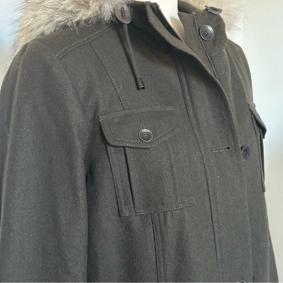 Real Fur Wool Blend 10 Duffle Coat 10 - Picture 10 of 13